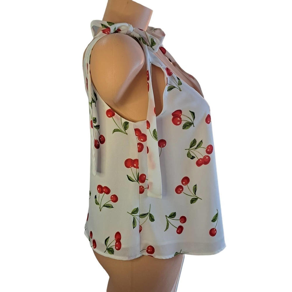 Cherry Tank Top adjustable tie straps womens
